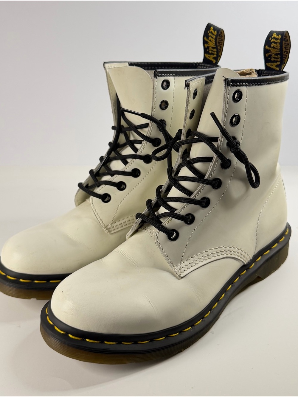 Dr Martens 1460 White Smooth Leather Boots Size 9